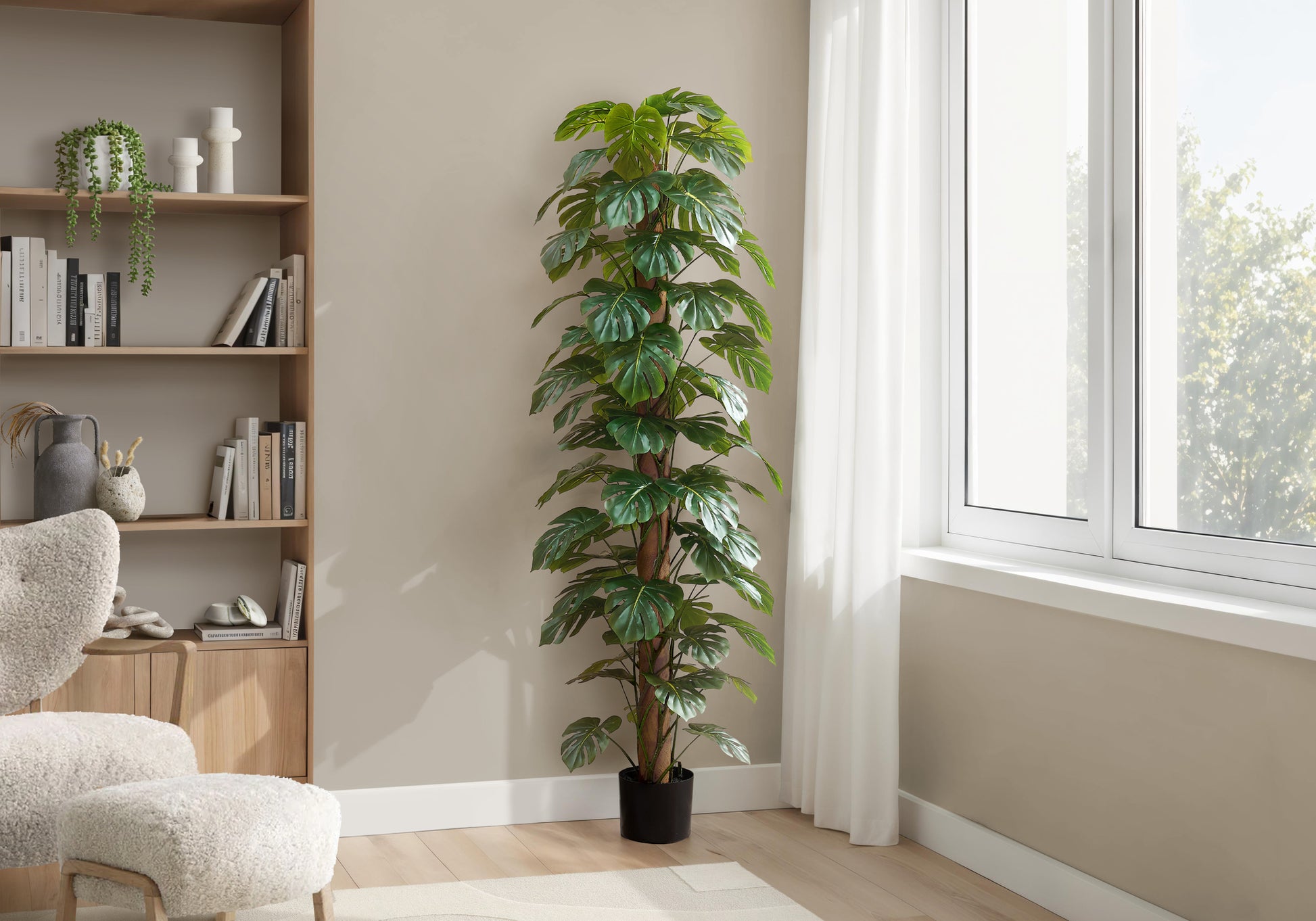 Artificial Monstera Tree 83"H, 8" Pot-Artificial Plant-DECOROLALA