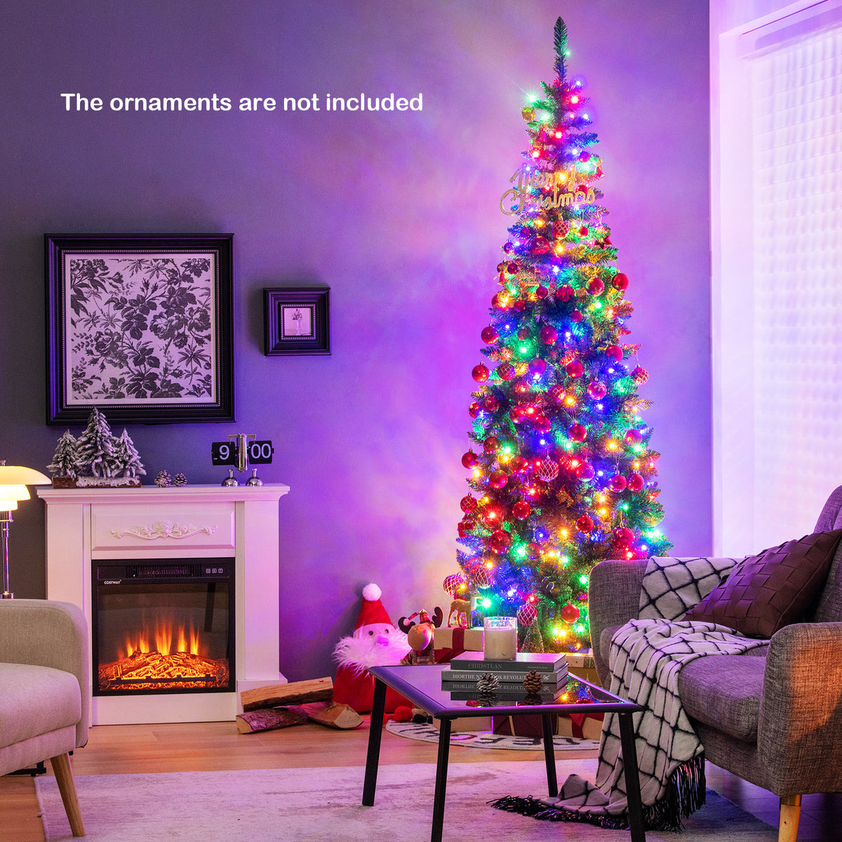 Artificial National Foot Kingswood Fir Pencil Christmas Tree-7.5 ft-Christmas Trees-DECOROLALA