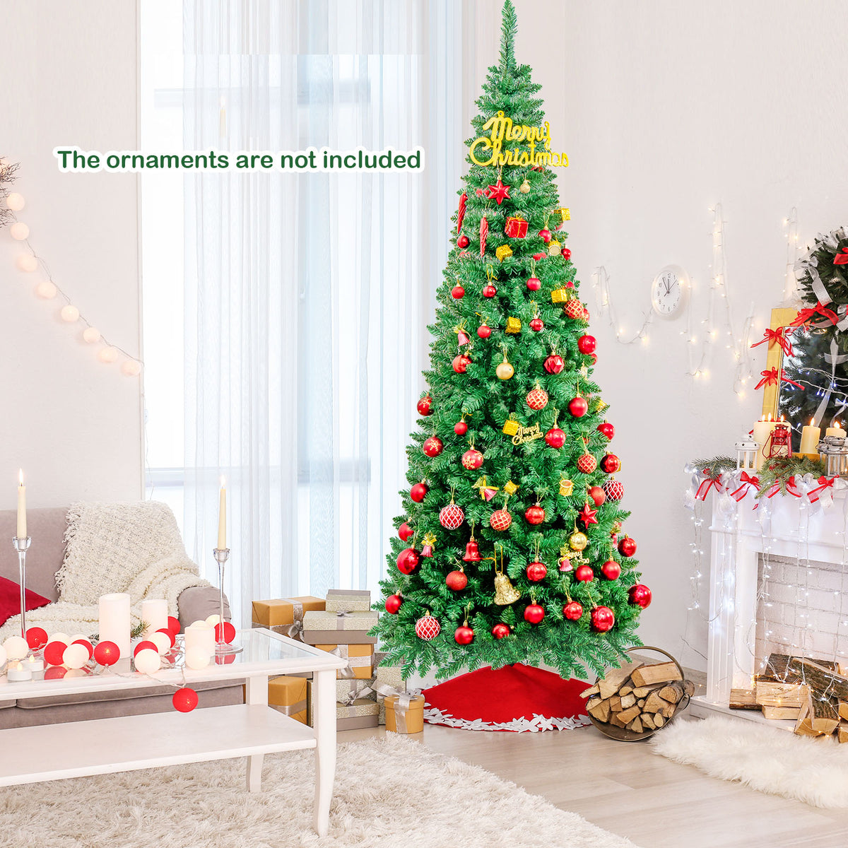 Artificial National Foot Kingswood Fir Pencil Christmas Tree-7.5 ft-Christmas Trees-DECOROLALA