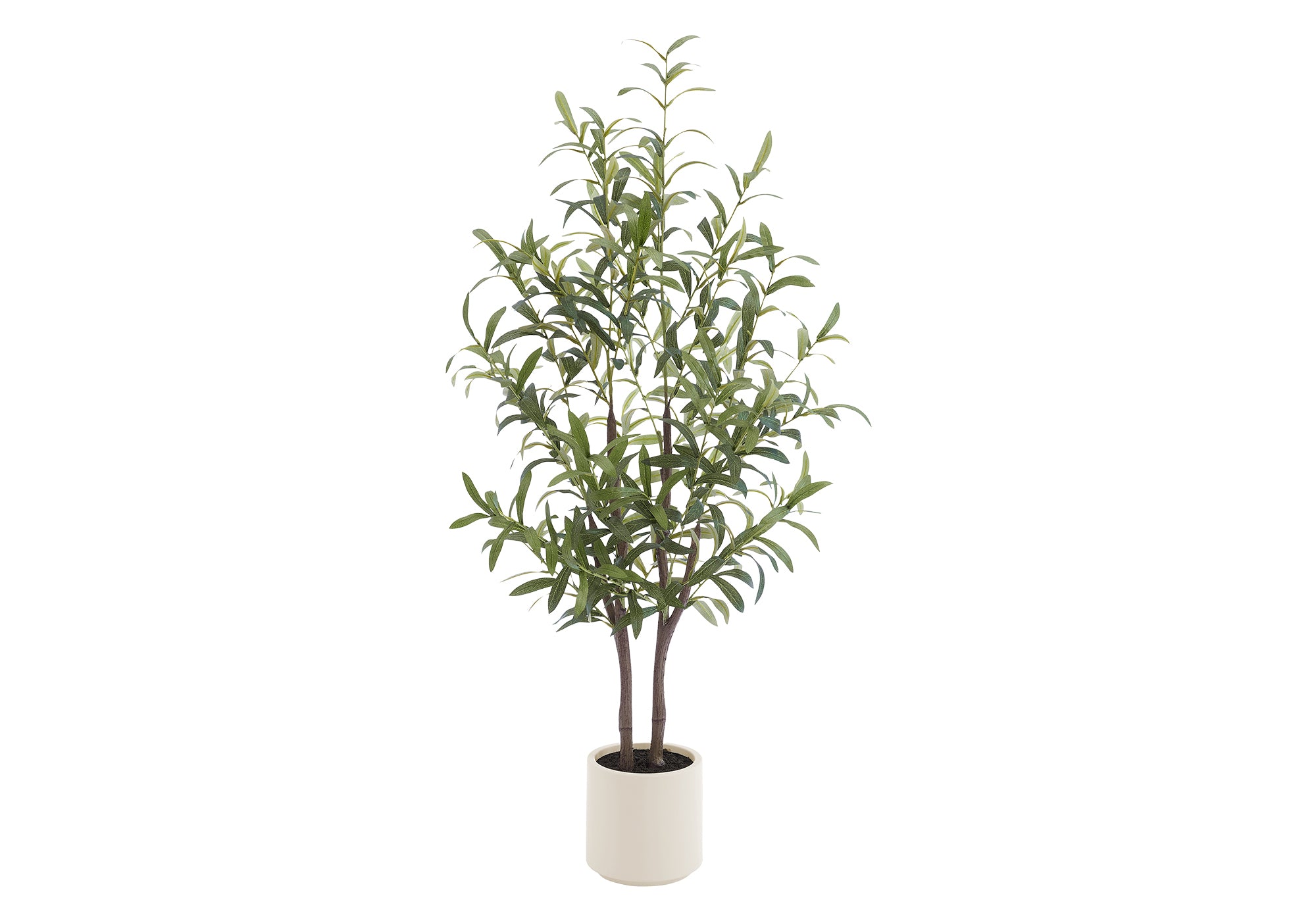 Artificial Olive Tree - 44" Tall Faux Plant with Beige Pot-Artificial Plant-DECOROLALA