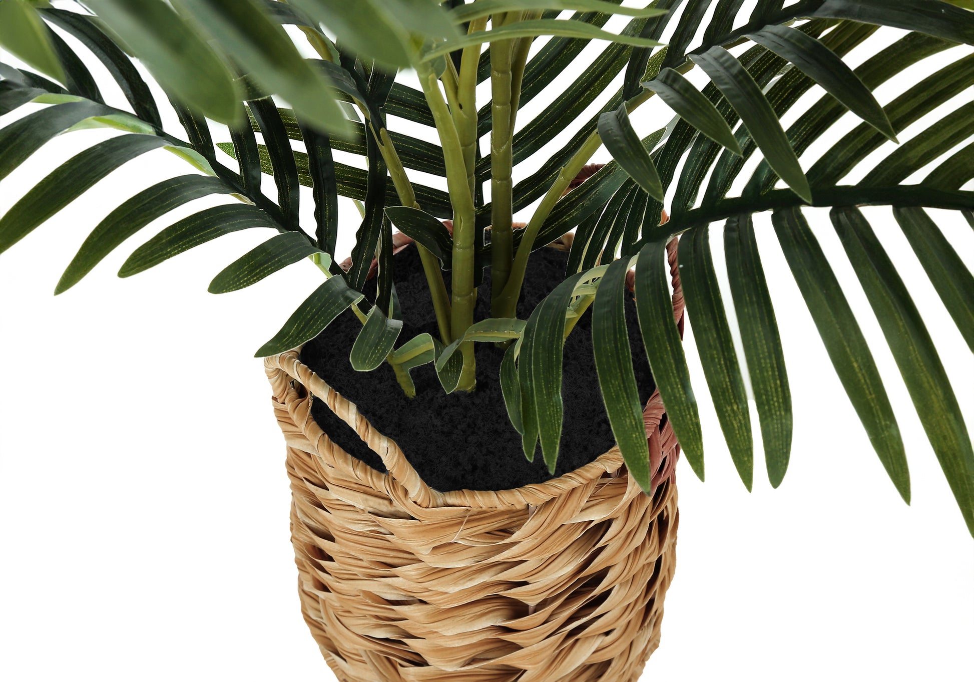 Artificial Palm Plant 24"H with Woven Basket-Artificial Plant-DECOROLALA