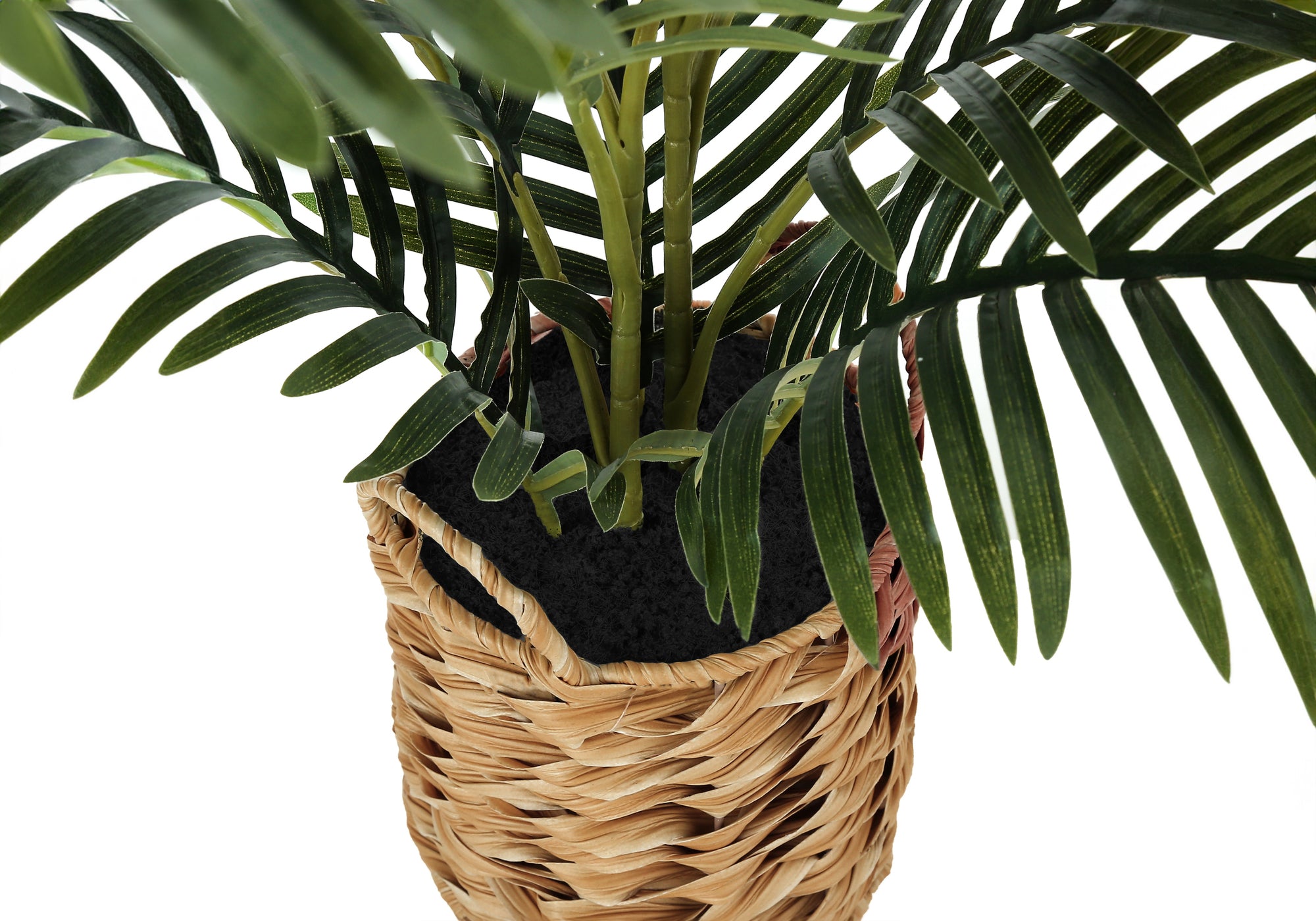 Artificial Palm Plant 24"H with Woven Basket-Artificial Plant-DECOROLALA