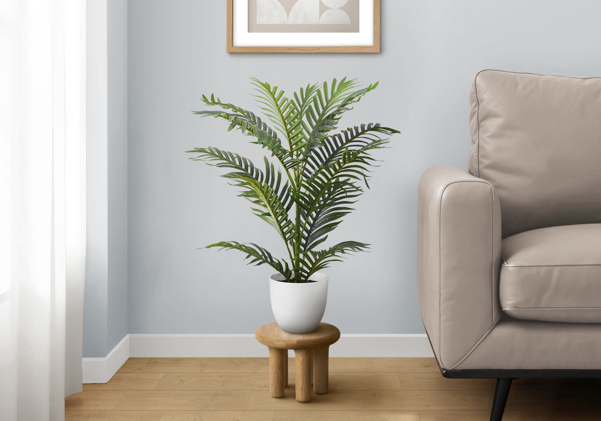 Artificial Palm Plant 28"H White Pot-Artificial Plant-DECOROLALA