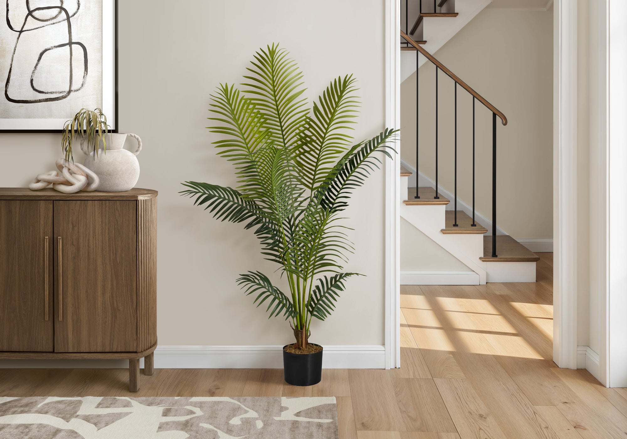 Artificial Palm Tree 57"H Indoor Plant with 5" Pot-Artificial Plant-DECOROLALA
