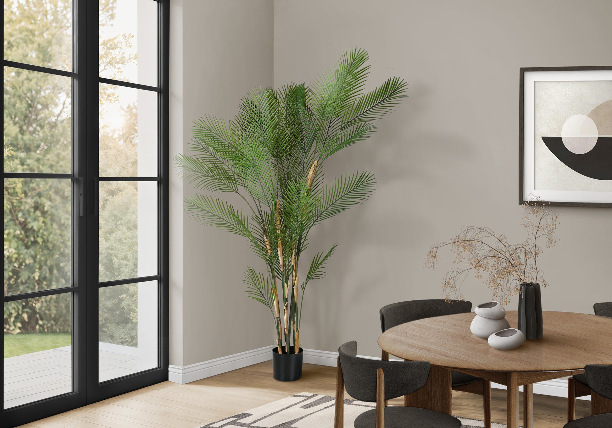 Artificial Palm Tree 83"H with 8" Black Pot-Artificial Plant-DECOROLALA