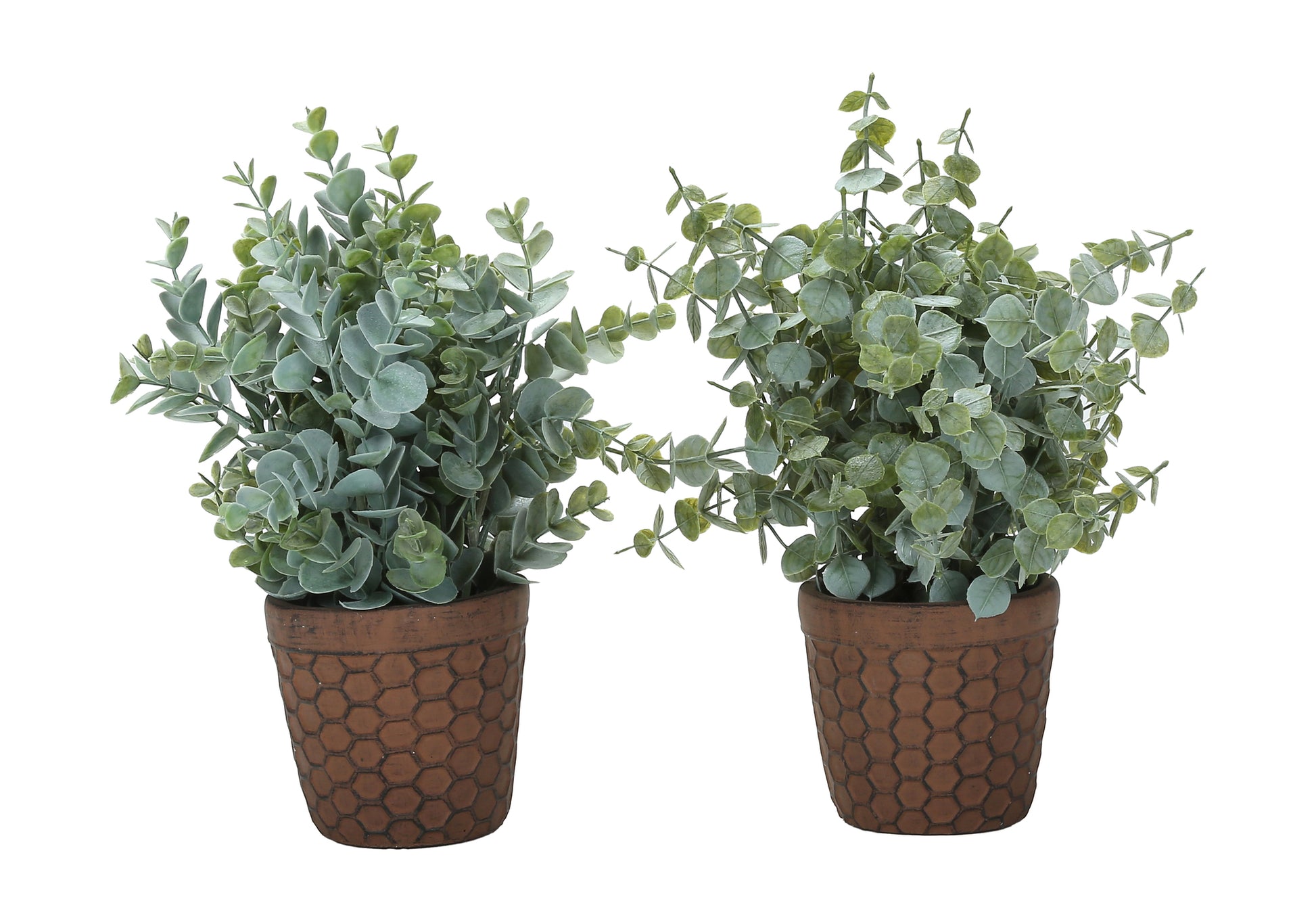 Artificial Plant - 2pcs / 13"H Eucalyptus / Grass/ 4" Pot-Artificial Plant-DECOROLALA