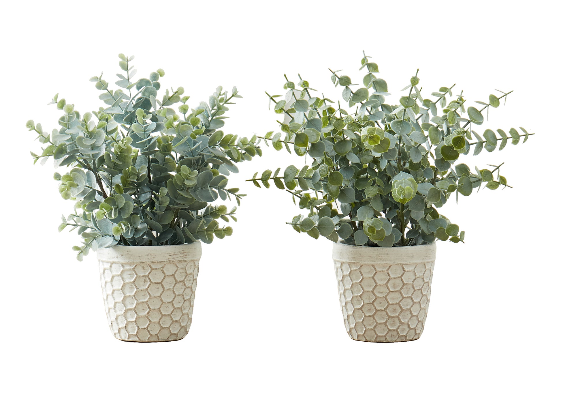 Artificial Plant - 2pcs / 13"H Eucalyptus / Grass/ 4" Pot-Artificial Plant-DECOROLALA