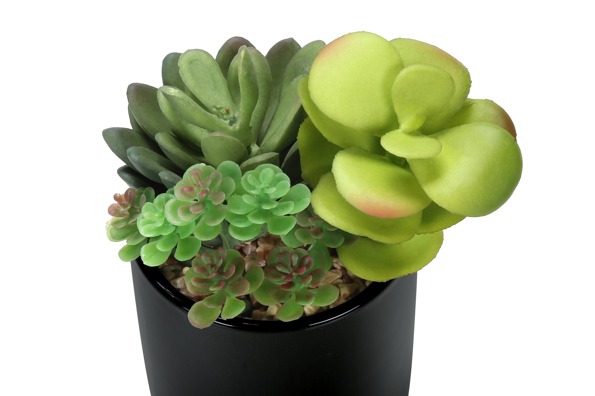 Artificial Plant - 2pcs / 7"H Succulent In 3" Chrome Pot-Artificial Plant-DECOROLALA