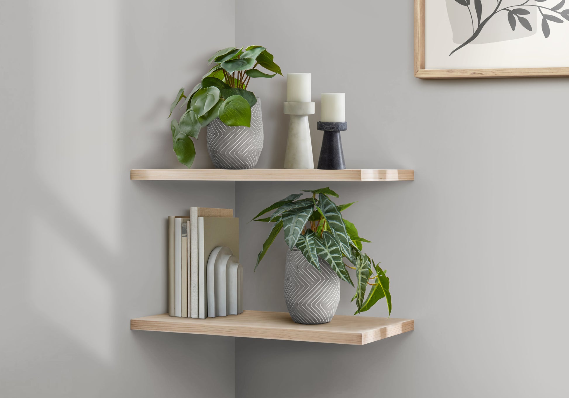 Artificial Plant - 2pcs / 8"H Alocasia / 5" Black Pot-Artificial Plant-DECOROLALA