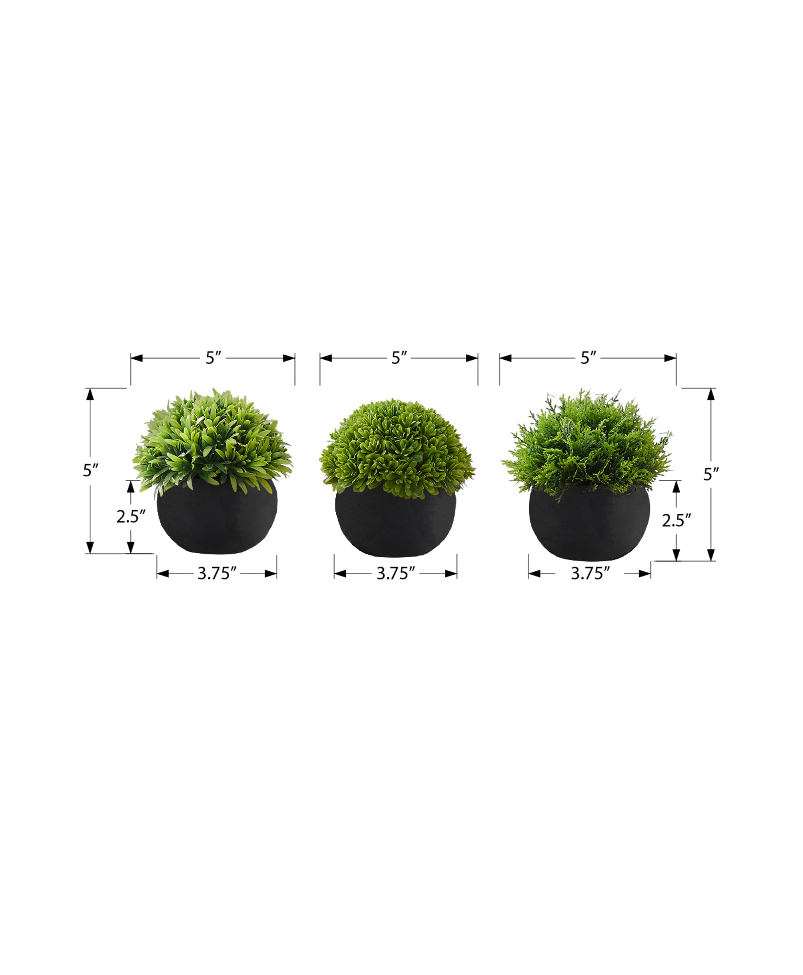 Artificial Plant - 3pcs / 5"H Grass In A 3" Black Pot-Artificial Plant-DECOROLALA