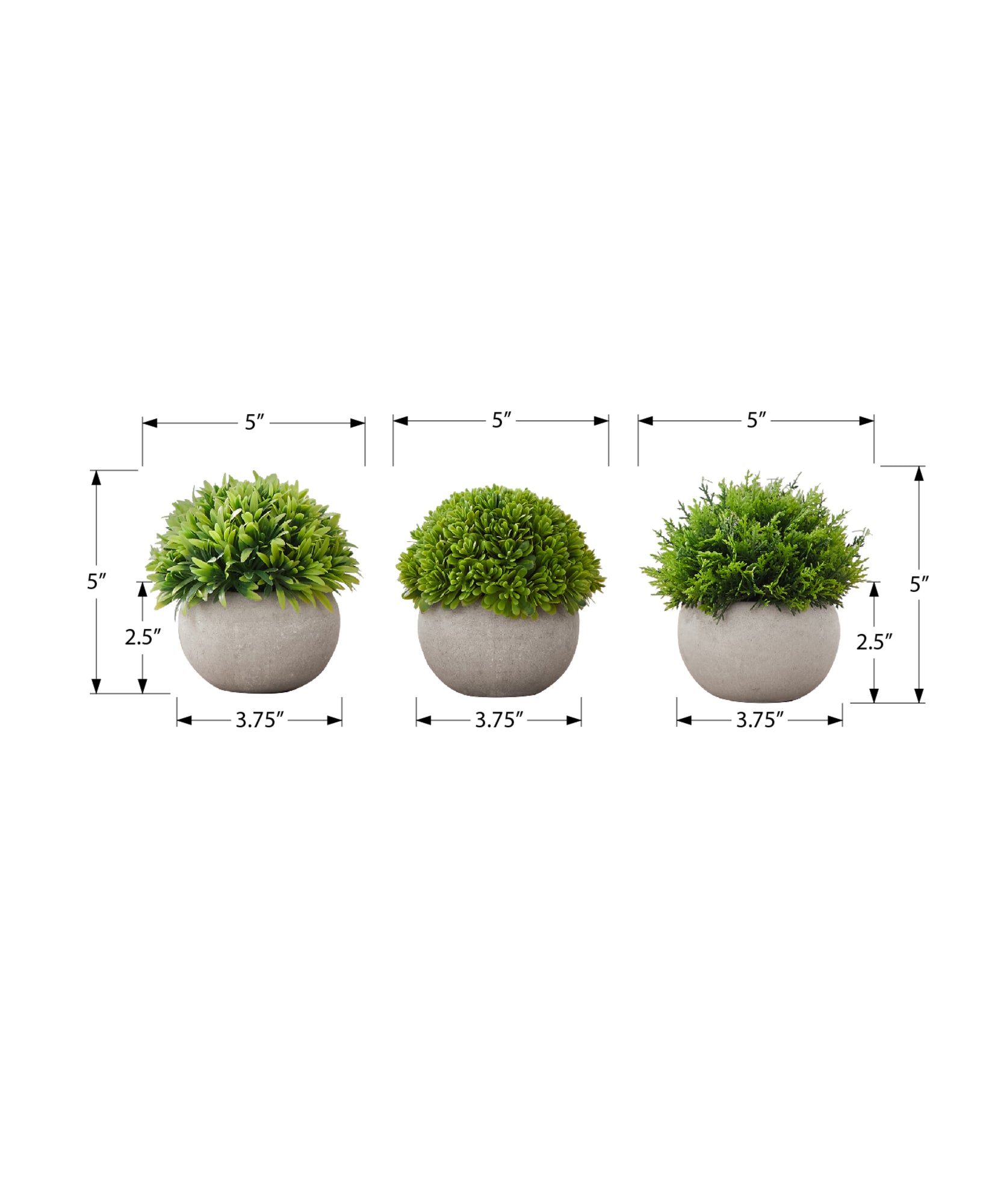 Artificial Plant - 3pcs / 5"H Grass In A 3" Black Pot-Artificial Plant-DECOROLALA