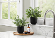 Artificial Plant Set 2pc 11"H Eucalyptus Grass 5" Pot-Artificial Plant-DECOROLALA