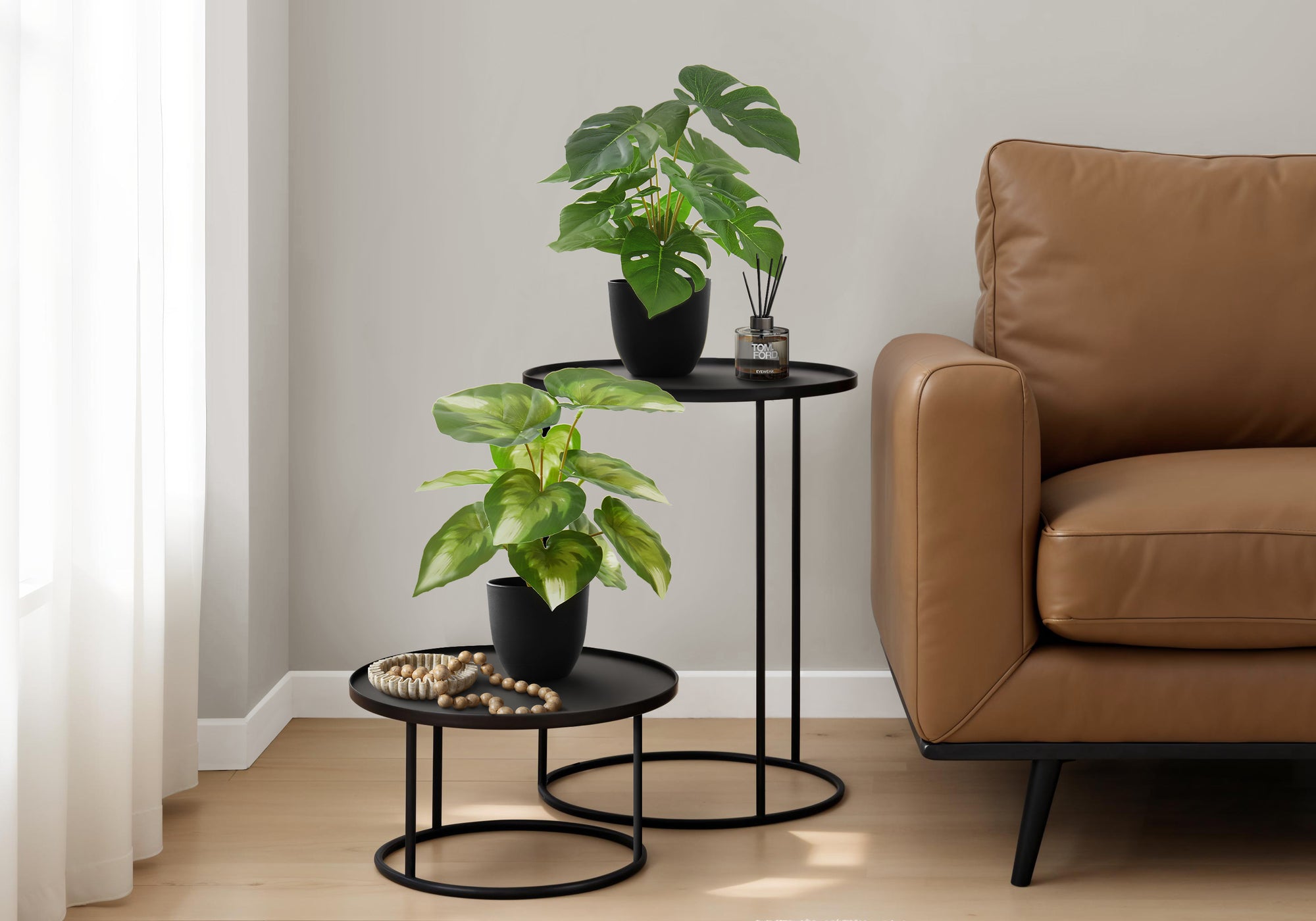 Artificial Plant Set 2pcs Monstera/Calathea 13"H 4" Pot-Artificial Plant-DECOROLALA
