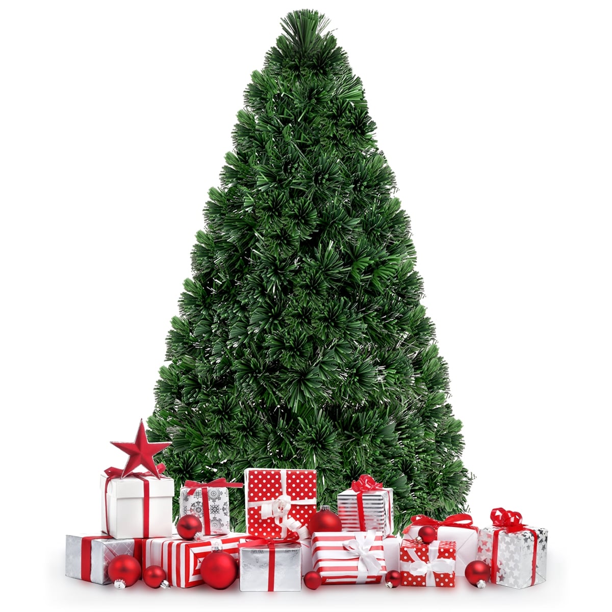 Artificial Pre-Lit Fiber Optic PVC Christmas Tree-5 ft-Christmas Trees-DECOROLALA