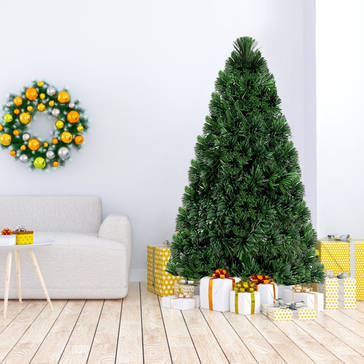 Artificial Pre-Lit Fiber Optic PVC Christmas Tree-5 ft-Christmas Trees-DECOROLALA