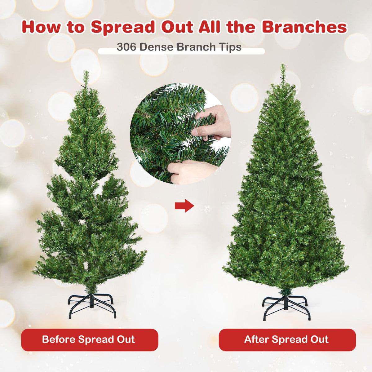 Artificial Premium Hinged Christmas Tree-4 ft-Christmas Trees-DECOROLALA