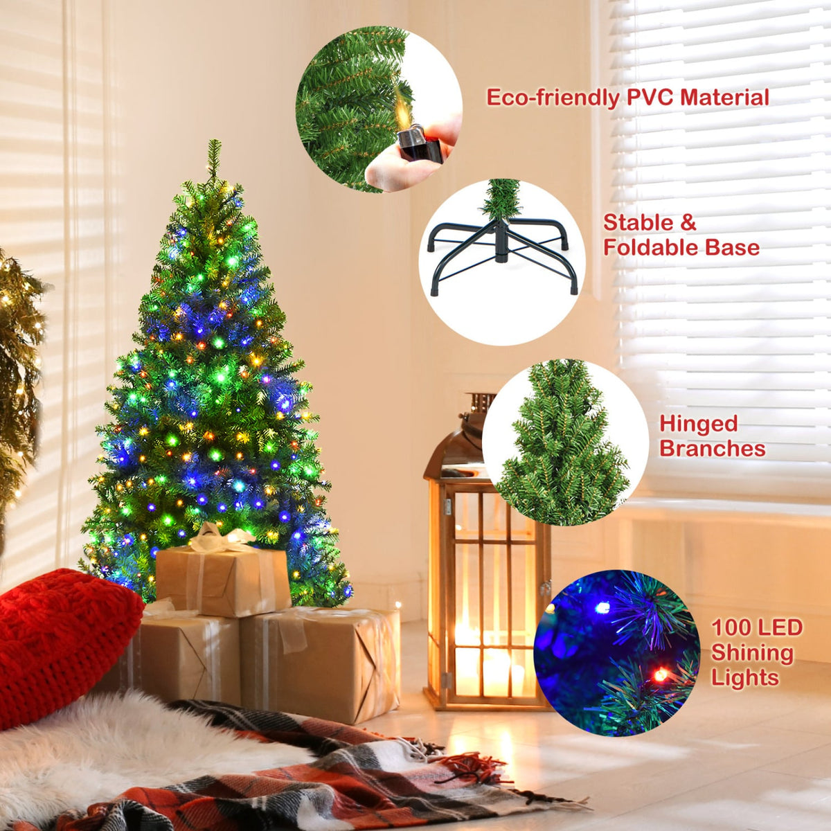 Artificial Premium Hinged Christmas Tree-4 ft-Christmas Trees-DECOROLALA