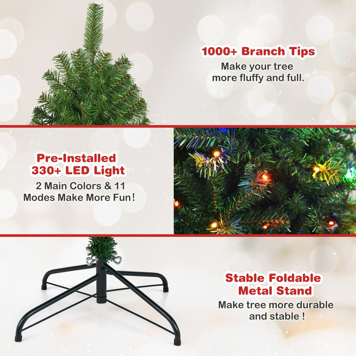 Artificial Premium Hinged Christmas Tree-6 Feet-Christmas Trees-DECOROLALA