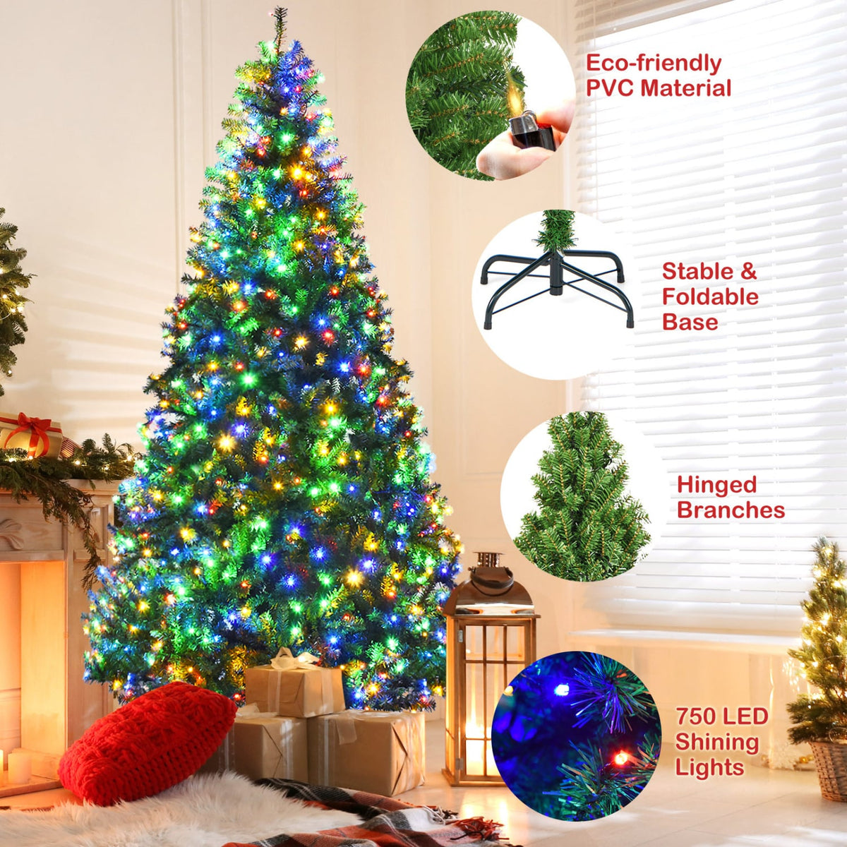 Artificial Premium Hinged Christmas Tree-8 Feet-Christmas Trees-DECOROLALA