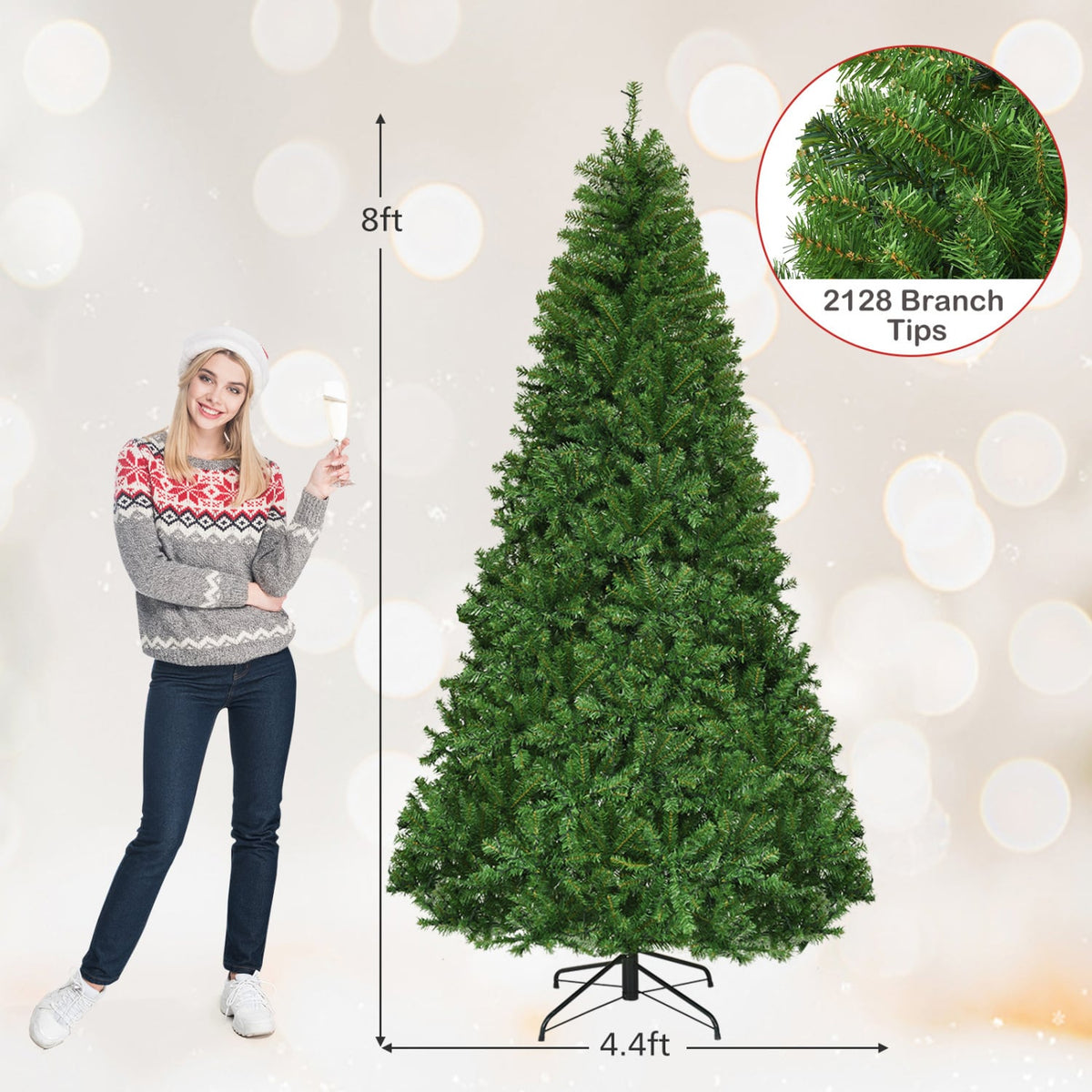 Artificial Premium Hinged Christmas Tree-8 Feet-Christmas Trees-DECOROLALA