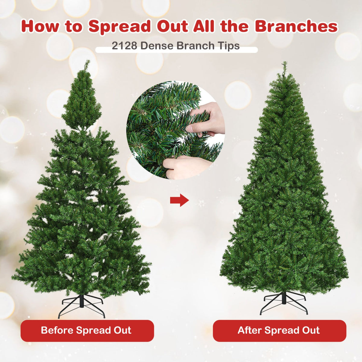 Artificial Premium Hinged Christmas Tree-8 Feet-Christmas Trees-DECOROLALA