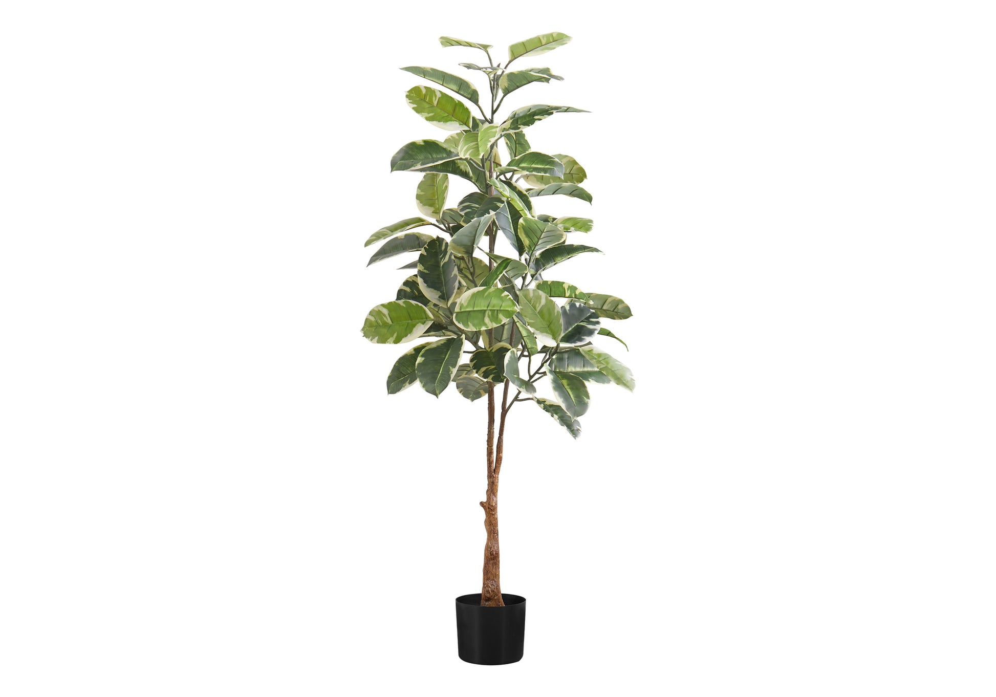 Artificial Rubber Tree Plant 52"H, Potted, Real-Touch Leaves-Artificial Plant-DECOROLALA