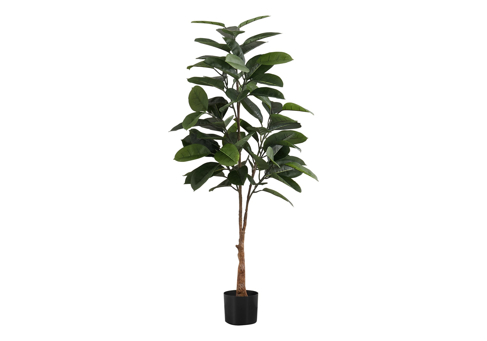 Artificial Rubber Tree Plant 52"H, Potted, Real-Touch Leaves-Artificial Plant-DECOROLALA