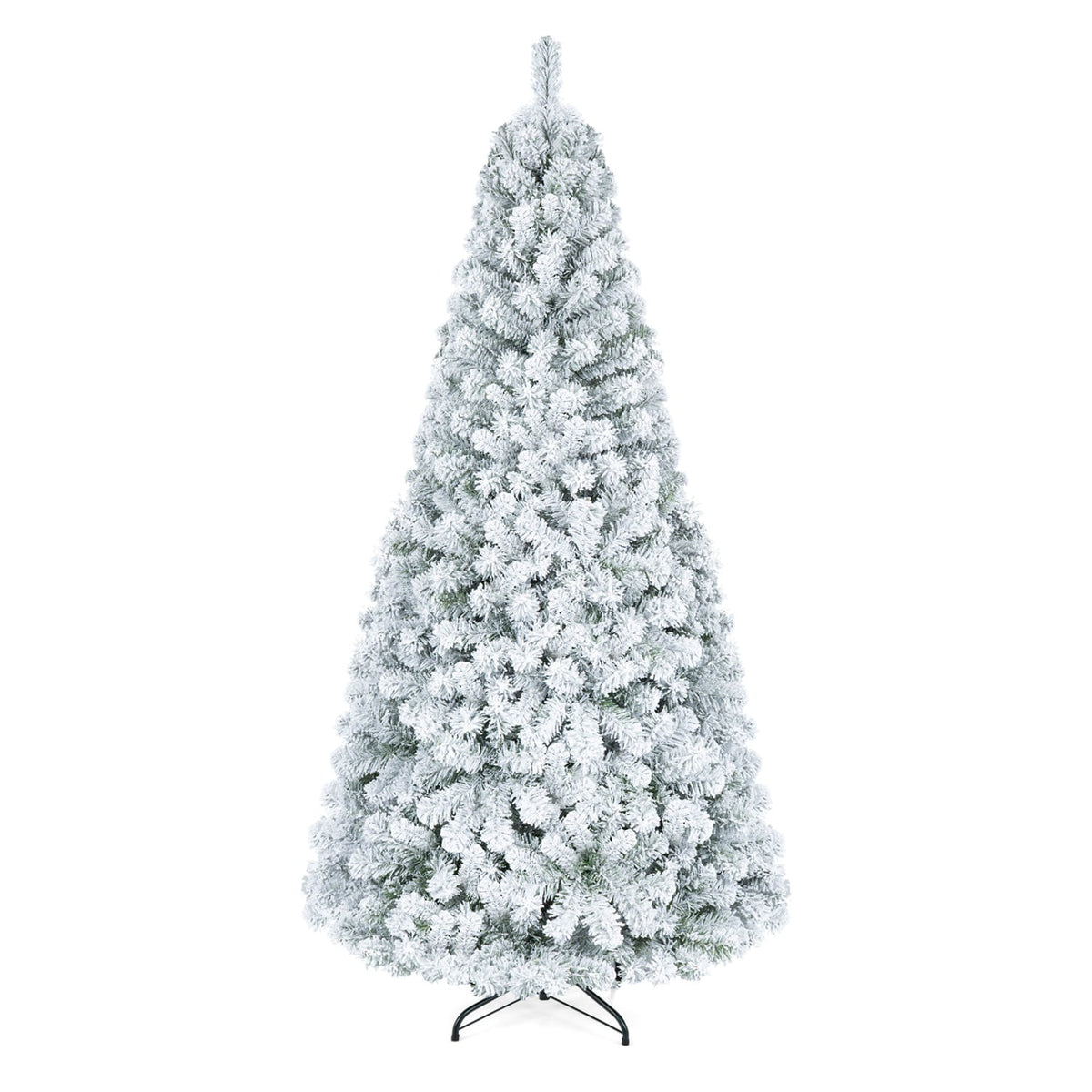 Artificial Snow-Flocked Christmas Tree with Branch Tips-6 ft-Christmas Trees-DECOROLALA
