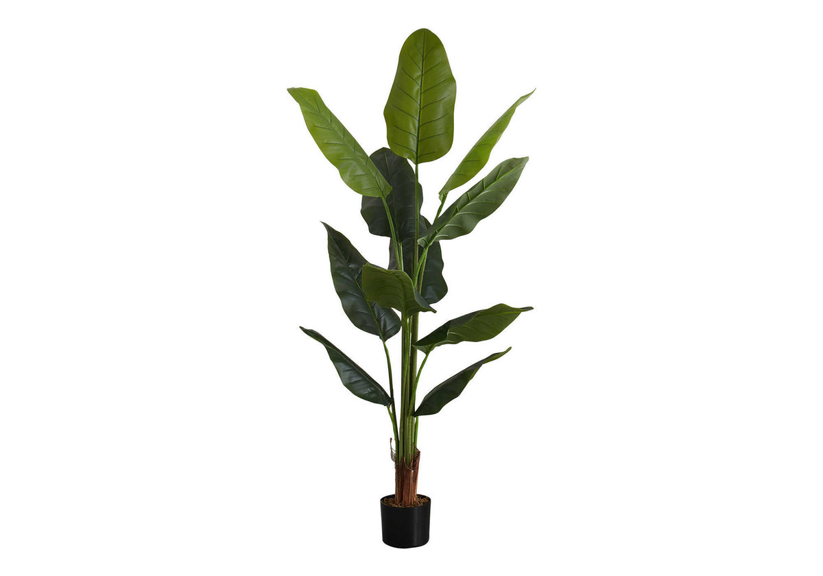 Artificial Strelitzia Plant 59"H with 5" Black Pot-Artificial Plants-DECOROLALA