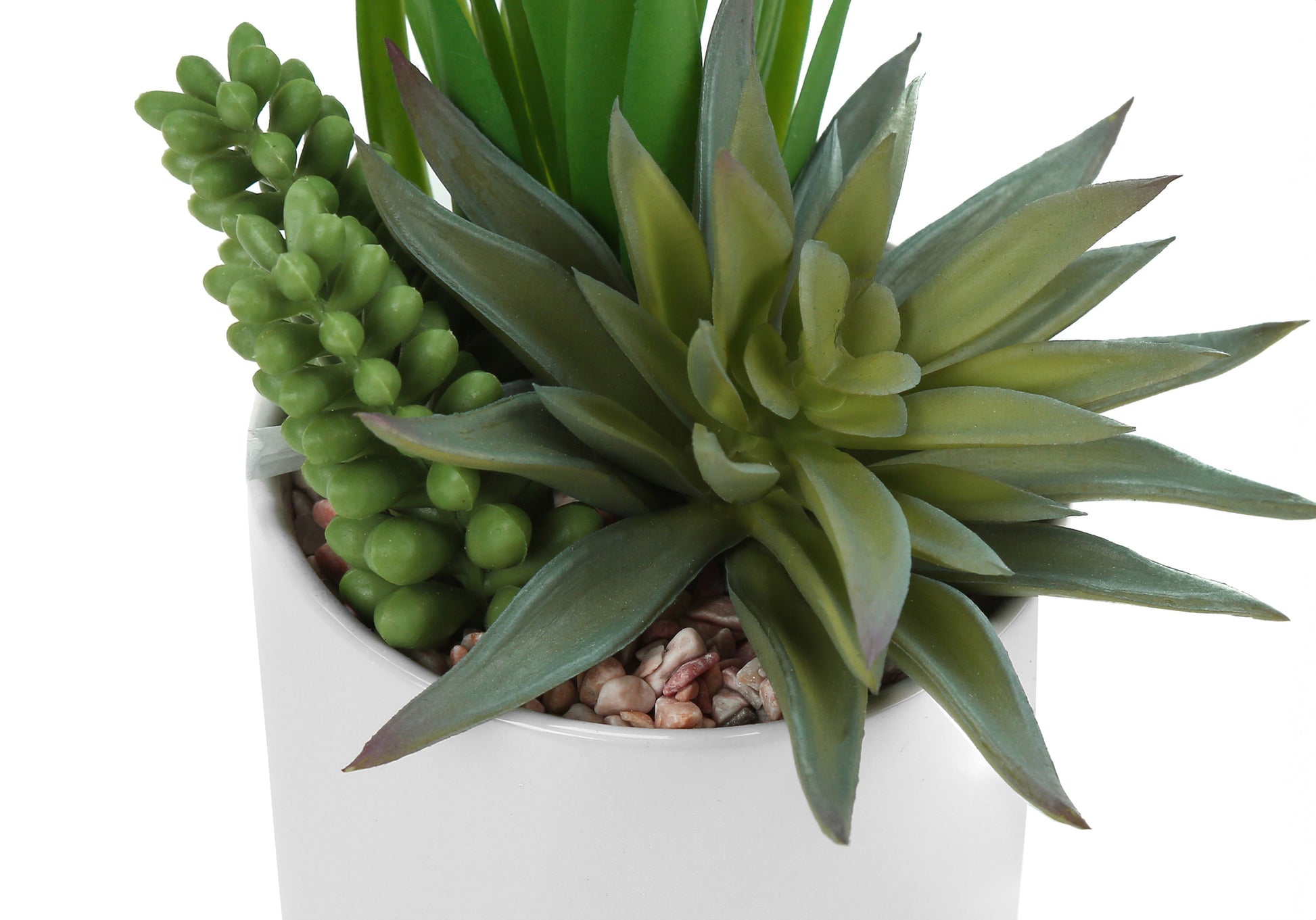 Artificial Succulent Plants - 2pc Set, 7"H Chrome Pots-Artificial Plant-DECOROLALA
