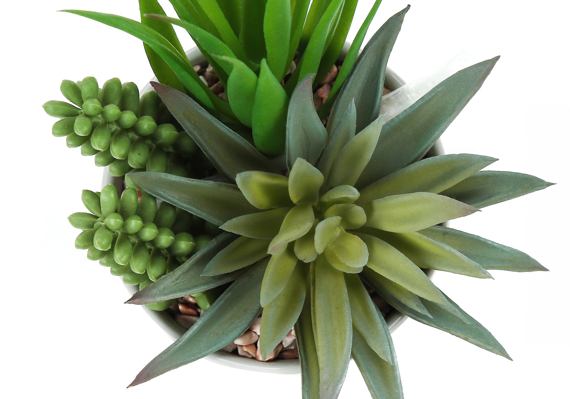 Artificial Succulent Plants - 2pc Set, 7"H Chrome Pots-Artificial Plant-DECOROLALA