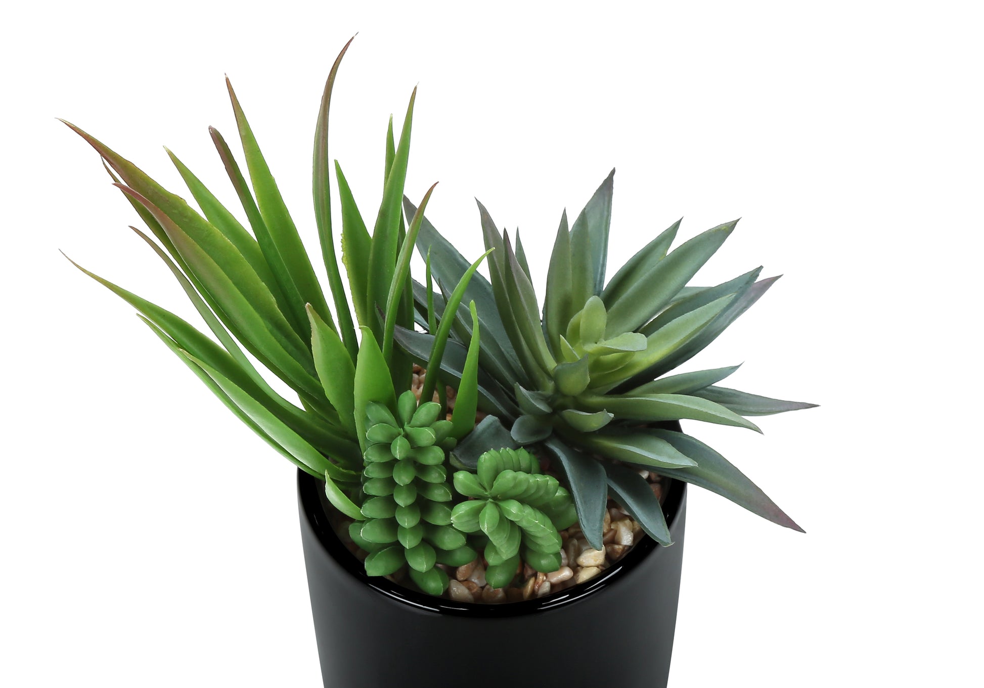 Artificial Succulent Plants - 2pc Set, 7"H Chrome Pots-Artificial Plant-DECOROLALA