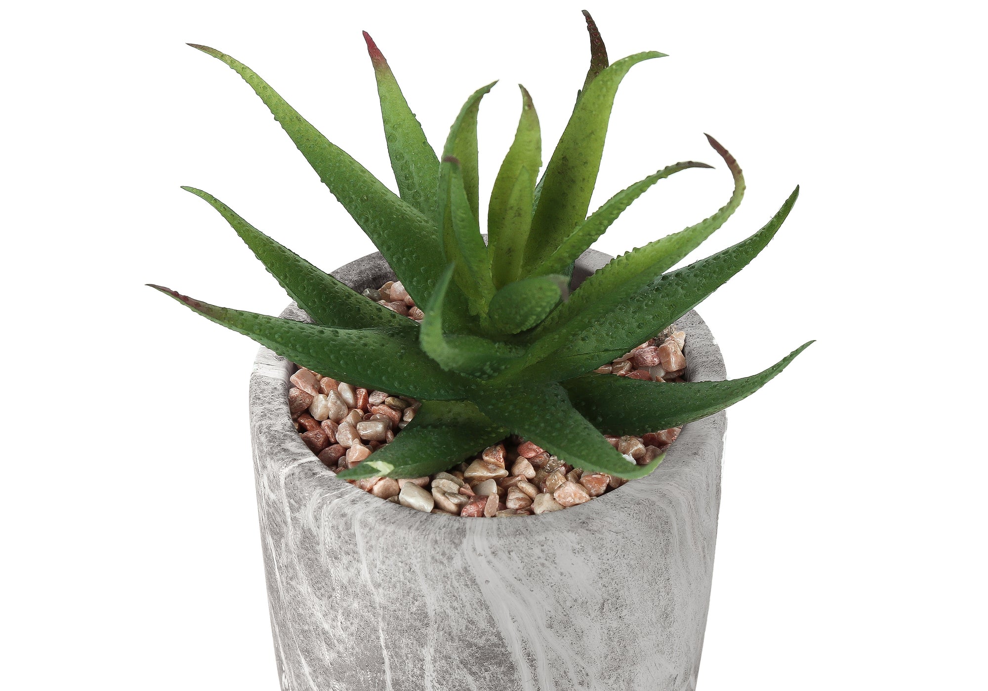 Artificial Succulent Plants - Set of 2, 7"H in Cement Pots-Artificial Plant-DECOROLALA