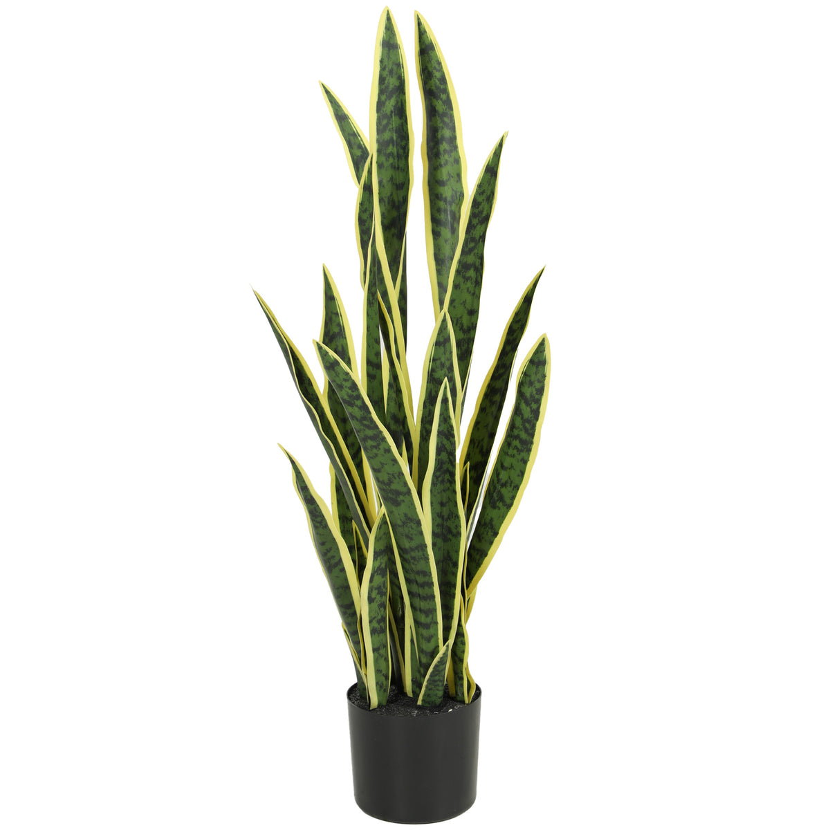 Artificial Tree, 35.4" Artificial Snake Plant with 21 Leaves in Pot for Home, Office, and Living Room, Green-Artificial Trees-DECOROLALA