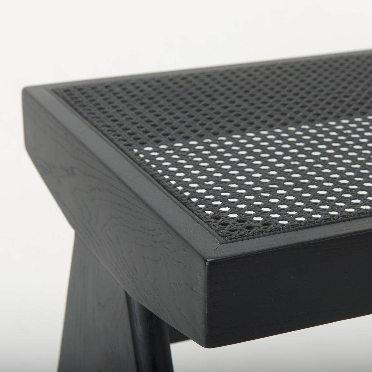 Arvin 59.1L x 17.7W x 18.1H Black Wooden Bench-Benches-DECOROLALA