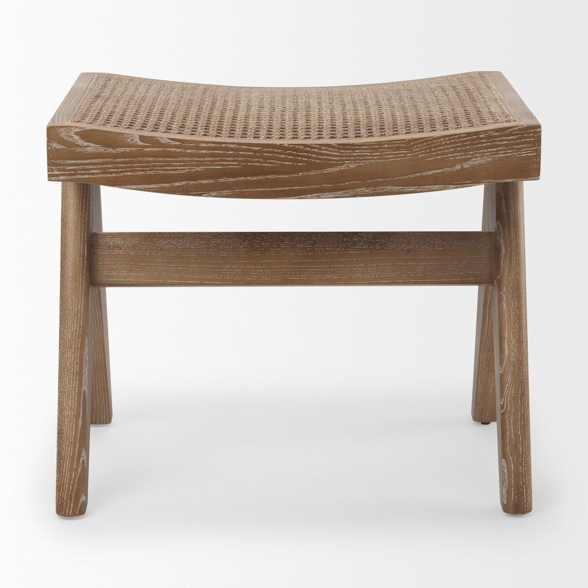 Arvin Wooden Stool with Hand-Woven Cane Seat-Stools & Ottomans-DECOROLALA