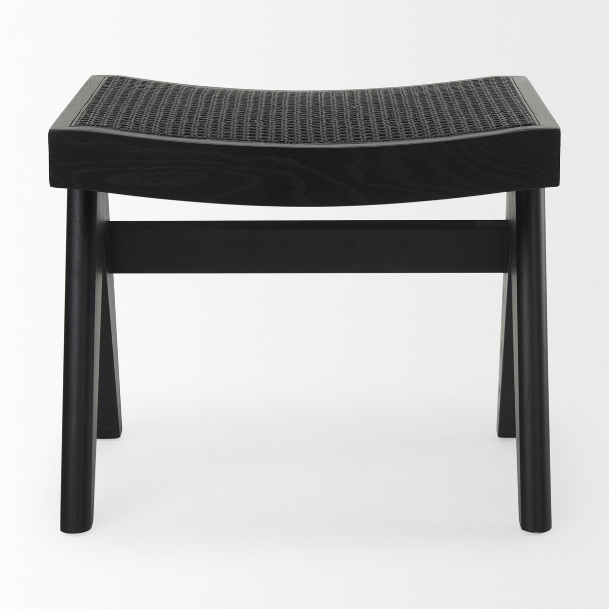 Arvin Wooden Stool with Hand-Woven Cane Seat-Stools & Ottomans-DECOROLALA