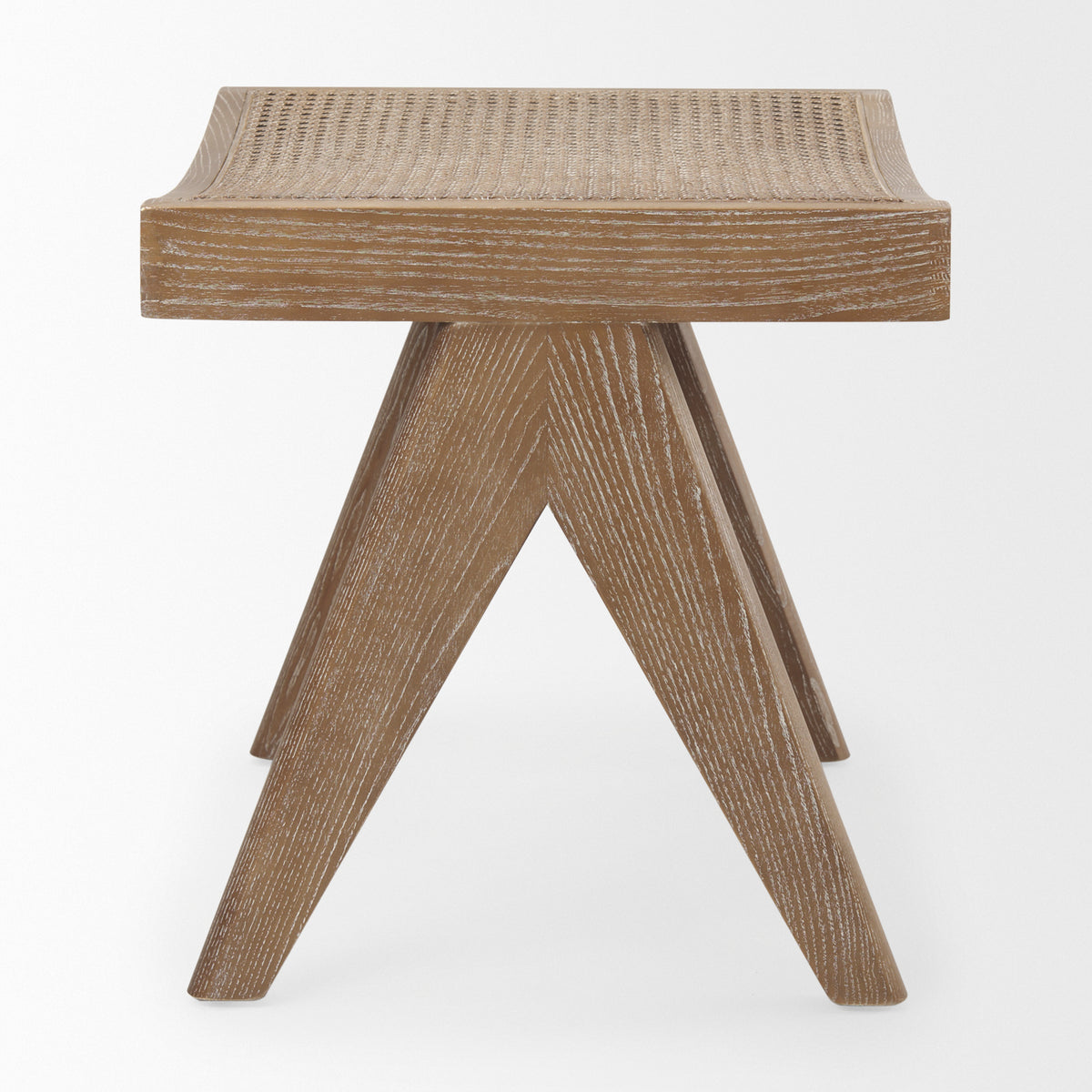 Arvin Wooden Stool with Hand-Woven Cane Seat-Stools & Ottomans-DECOROLALA