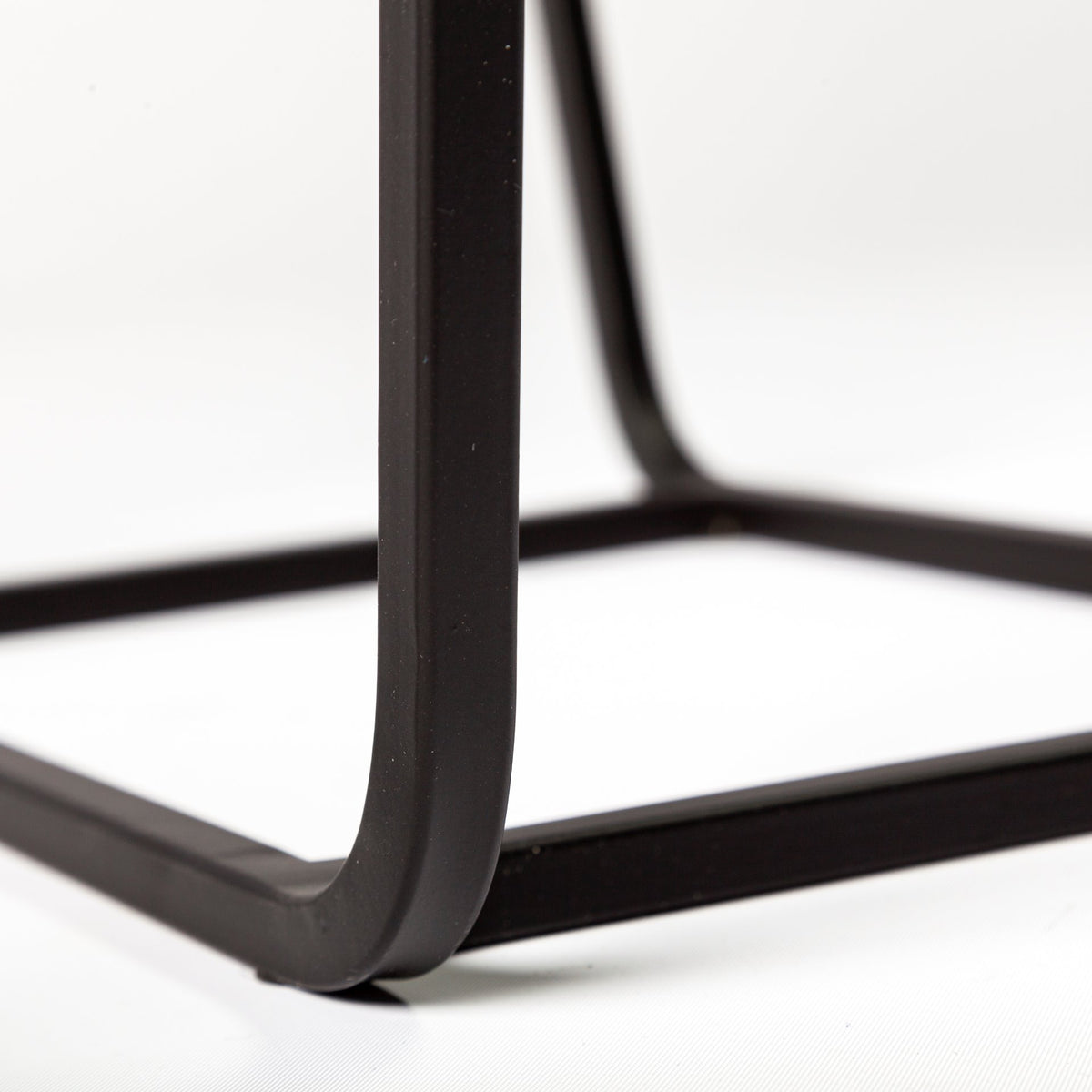 Arya (Set of 2) 24L x 10W Black Rectangular Glass Top Iron Frame Accent Table-Accent Tables-DECOROLALA