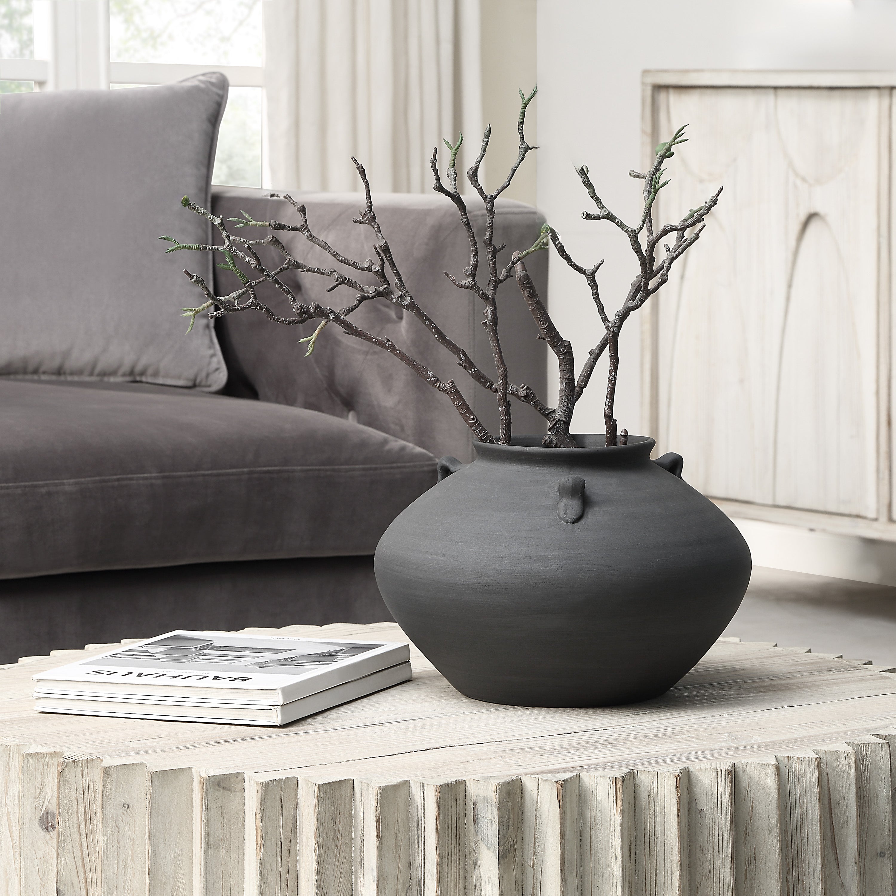 Asher Indoor Vase, Black-Vase-DECOROLALA