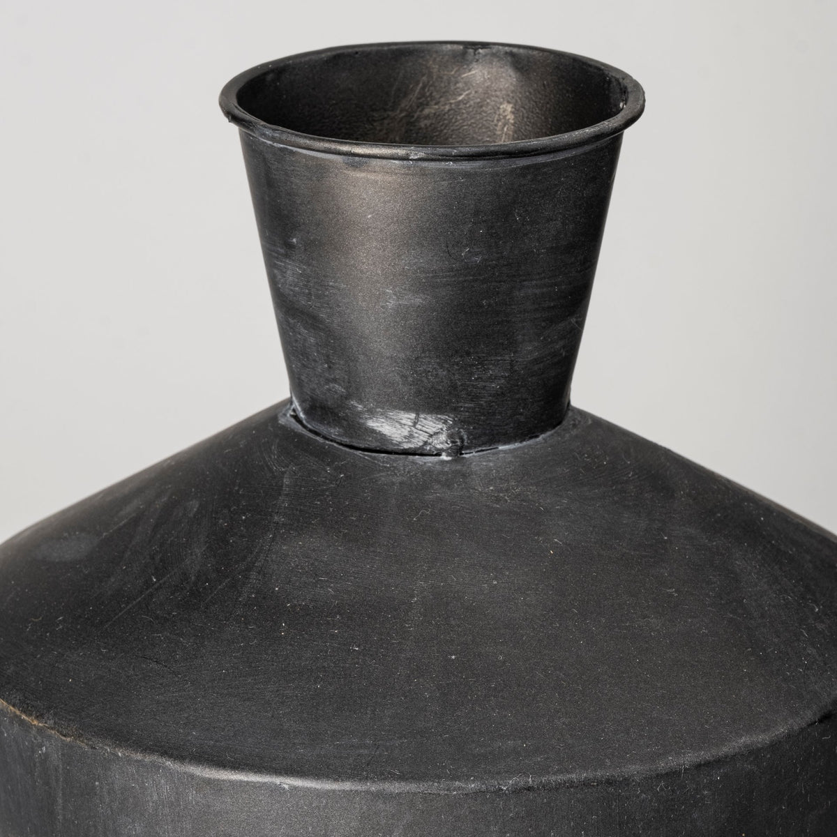 Asher Set of Two Black Metal and Wood Decorative Urns-Jars Jugs Urns-DECOROLALA