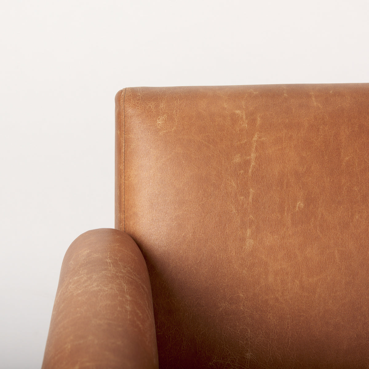 Ashton Accent Chair - Brown Vegan Leather Light Wood-Accent Chairs-DECOROLALA