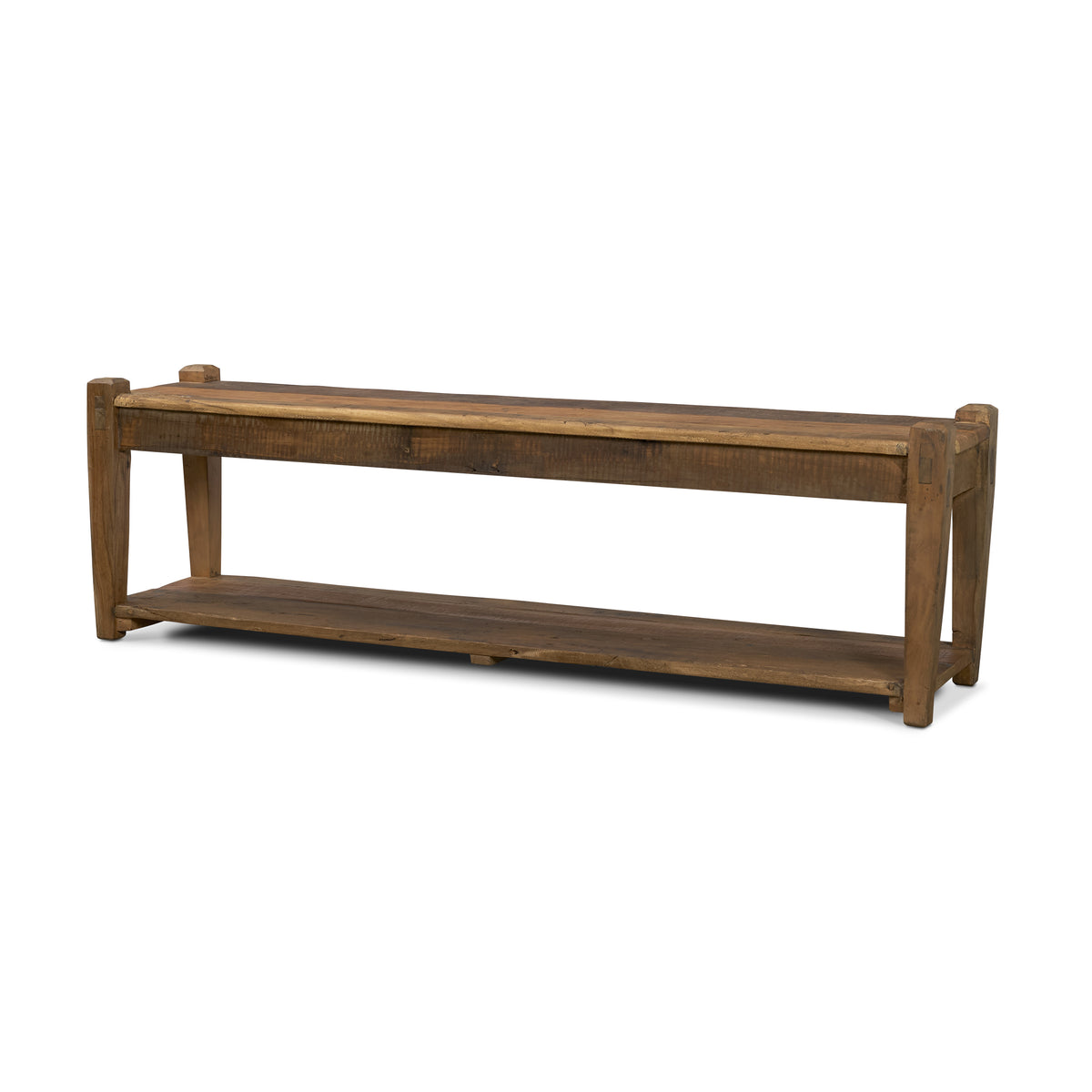 Ashwick Dark Brown Reclaimed Wood Bench-Benches-DECOROLALA