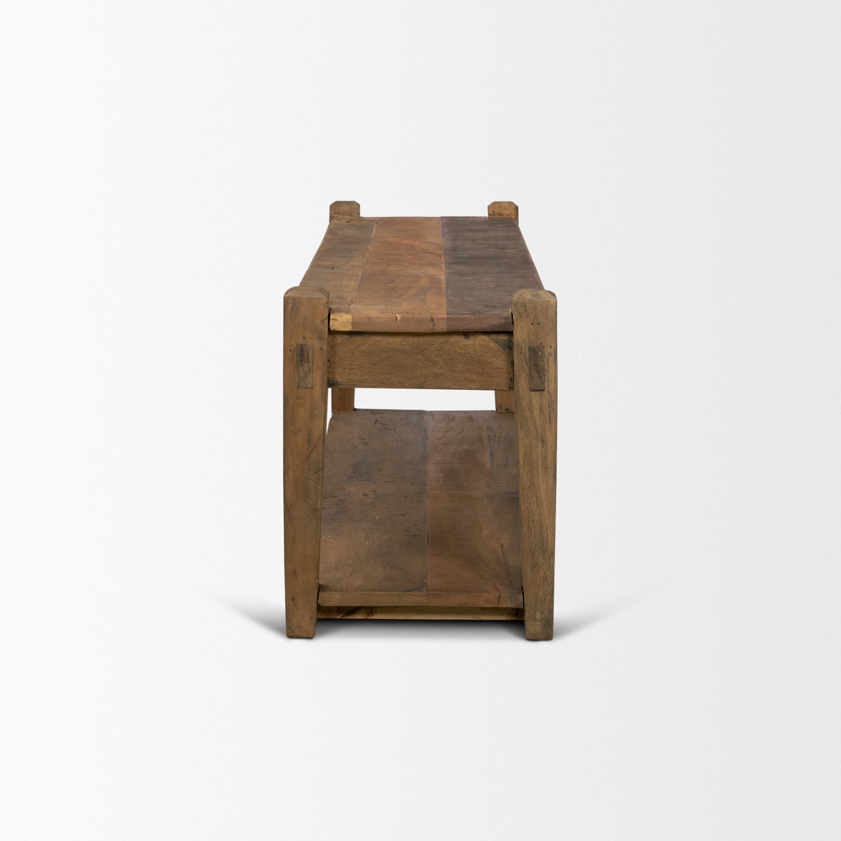 Ashwick Dark Brown Reclaimed Wood Bench-Benches-DECOROLALA