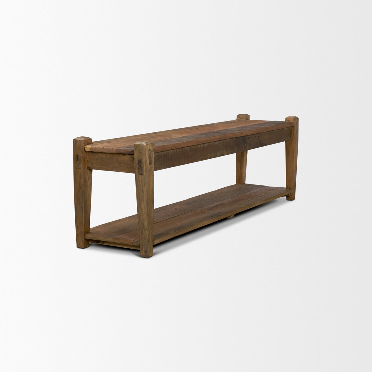 Ashwick Dark Brown Reclaimed Wood Bench-Benches-DECOROLALA
