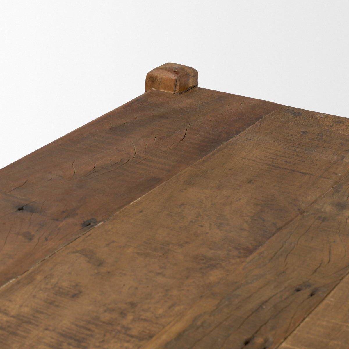 Ashwick Dark Brown Reclaimed Wood Square Coffee Table-Coffee Tables-DECOROLALA