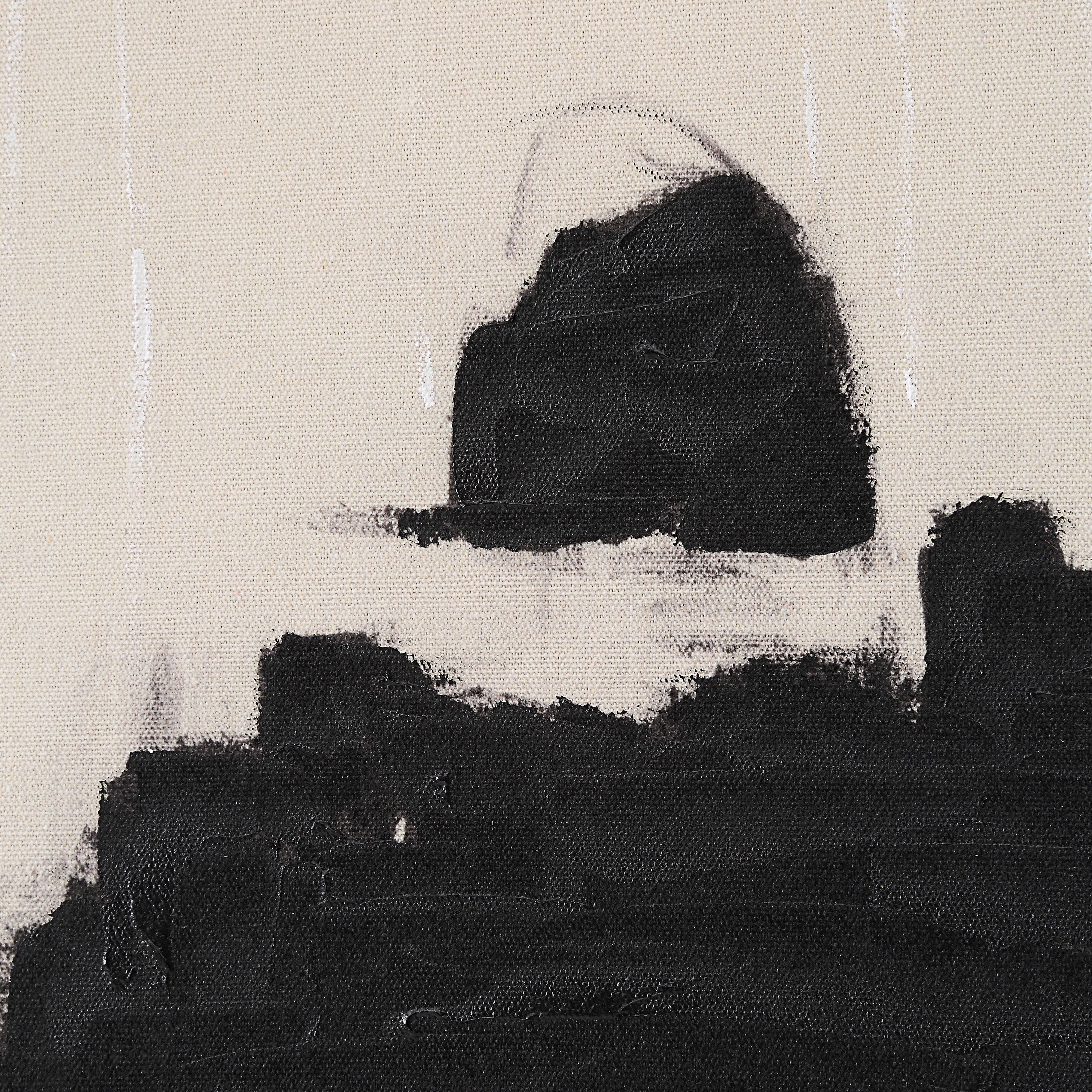 Asia 24" Wide Canvas Art with Wood Frame, Painted Black-Canvas Art-DECOROLALA