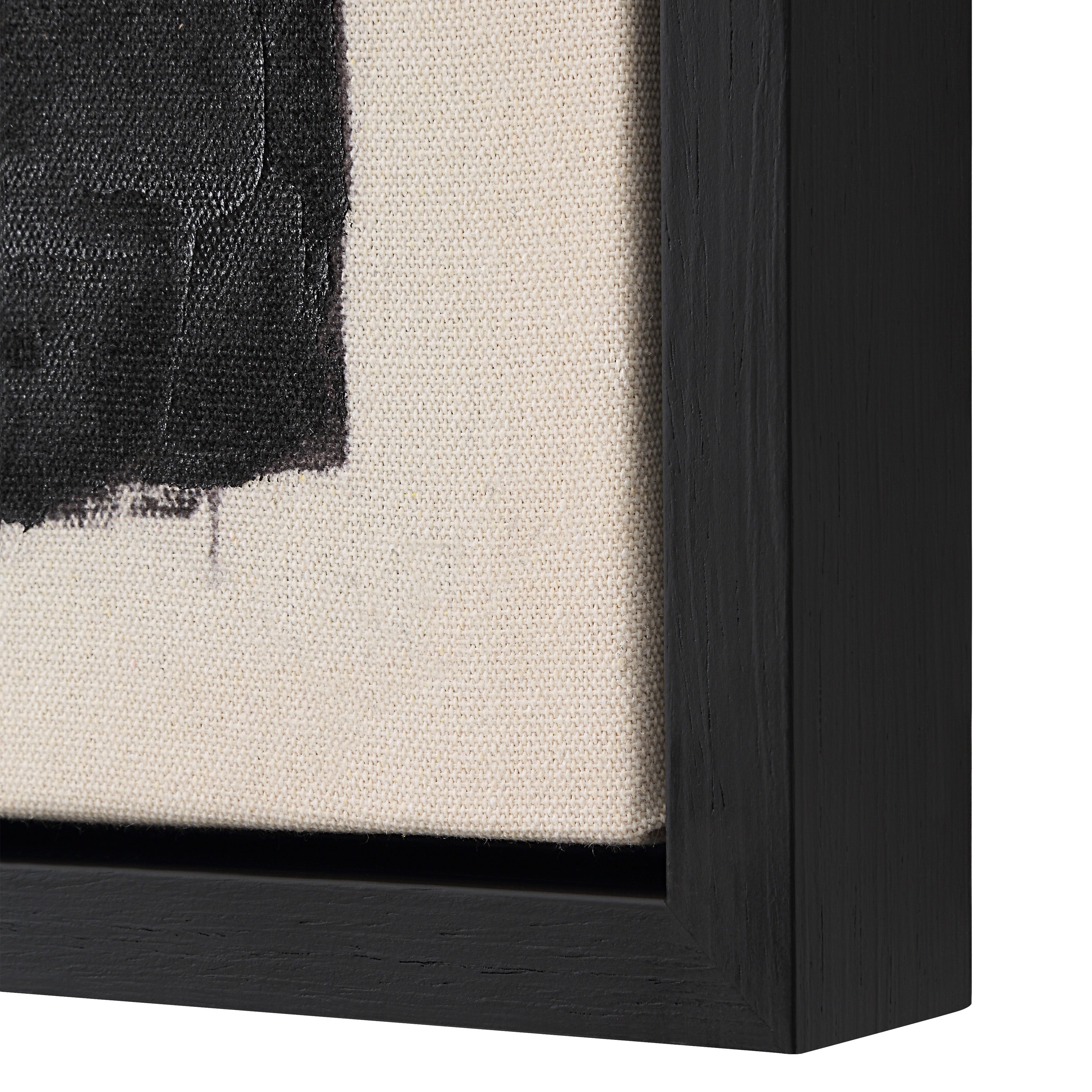 Asia 24" Wide Canvas Art with Wood Frame, Painted Black-Canvas Art-DECOROLALA