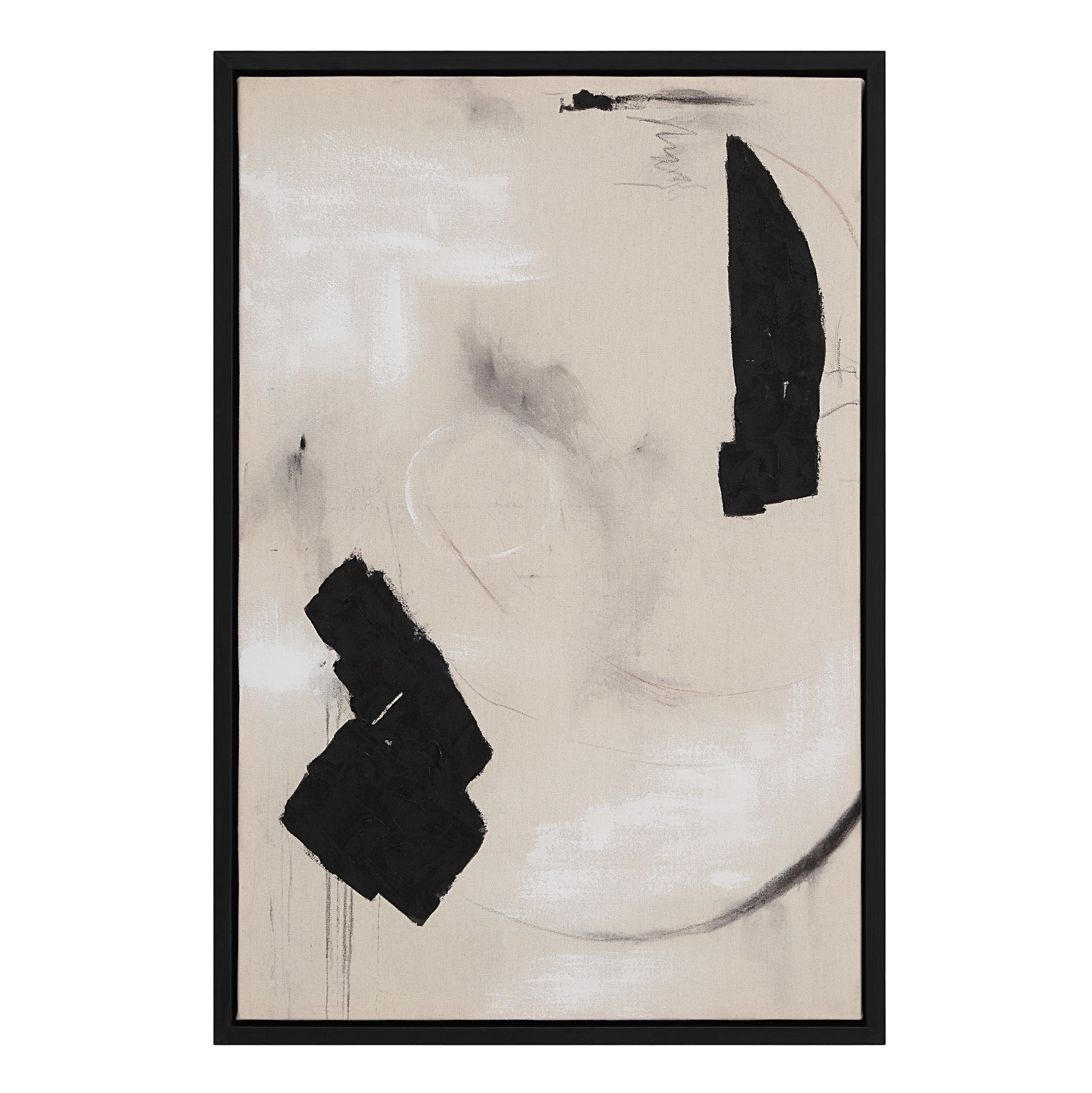 Asia 24" Wide Canvas Art with Wood Frame, Painted Black-Canvas Art-DECOROLALA