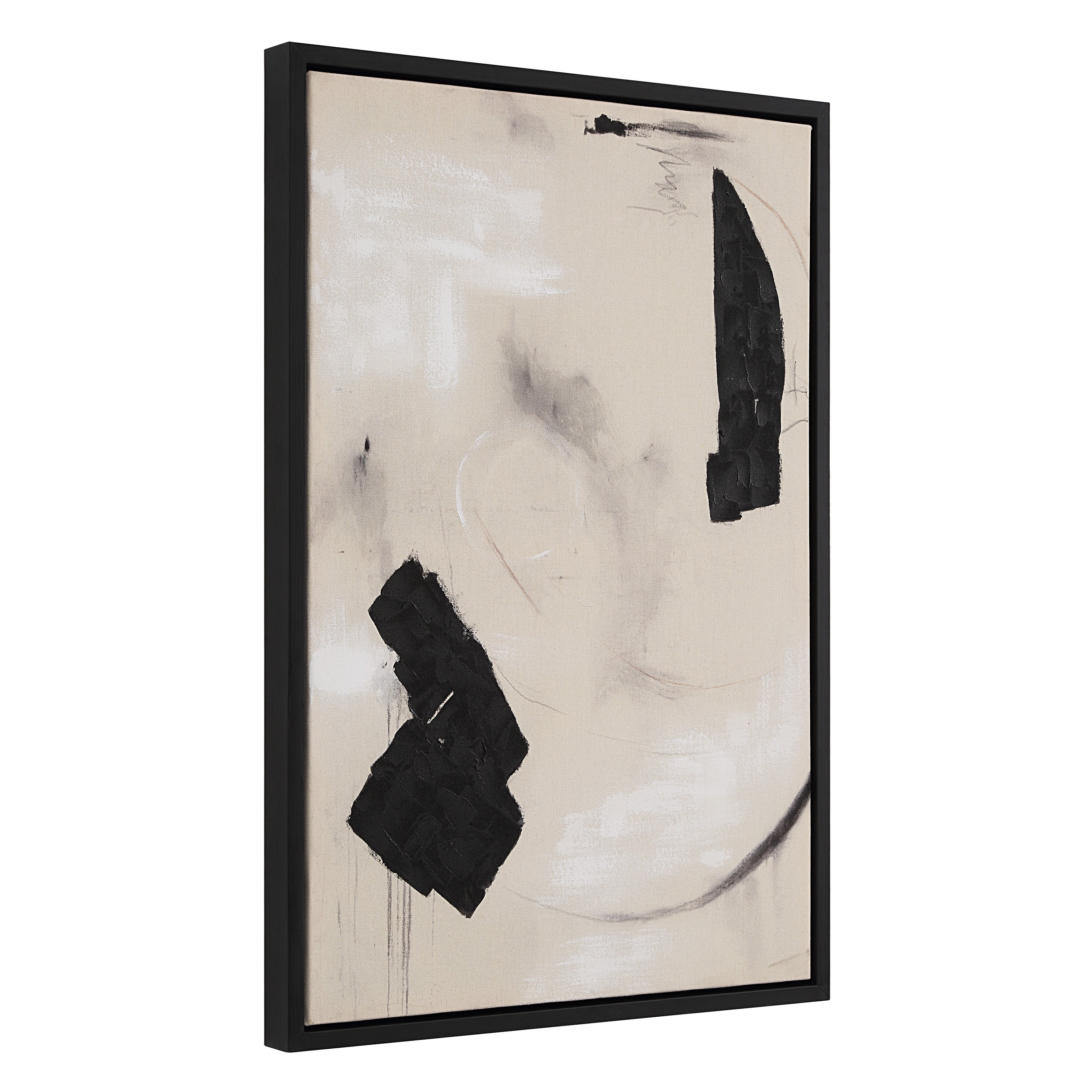 Asia 24" Wide Canvas Art with Wood Frame, Painted Black-Canvas Art-DECOROLALA